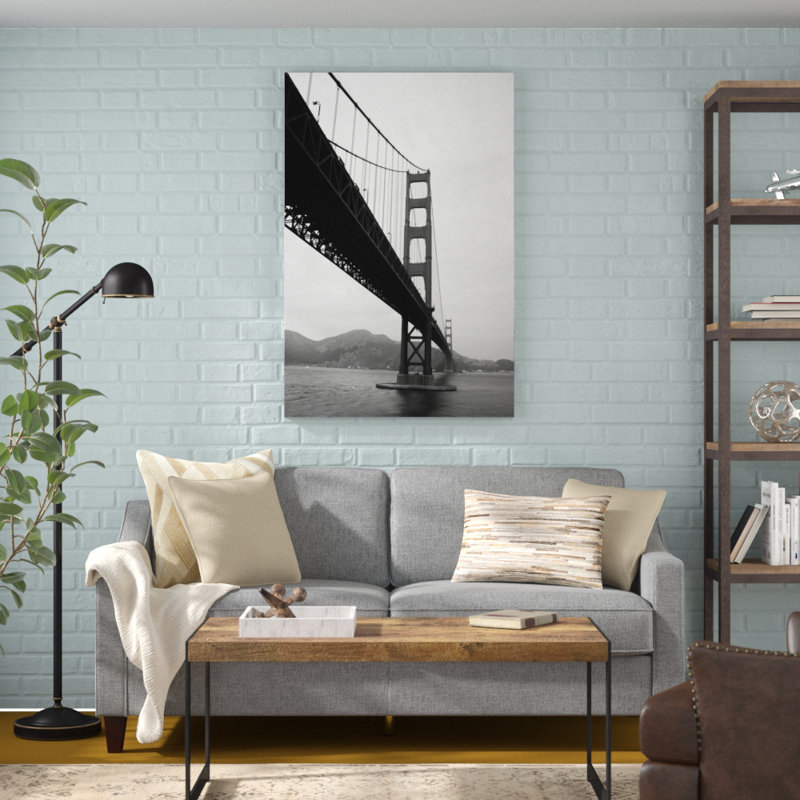 Golden Gate Bridge III by Bradford Smith - Wrapped Canvas Photograph Print, 122cm H x 81cm W, Black Floater Framed
