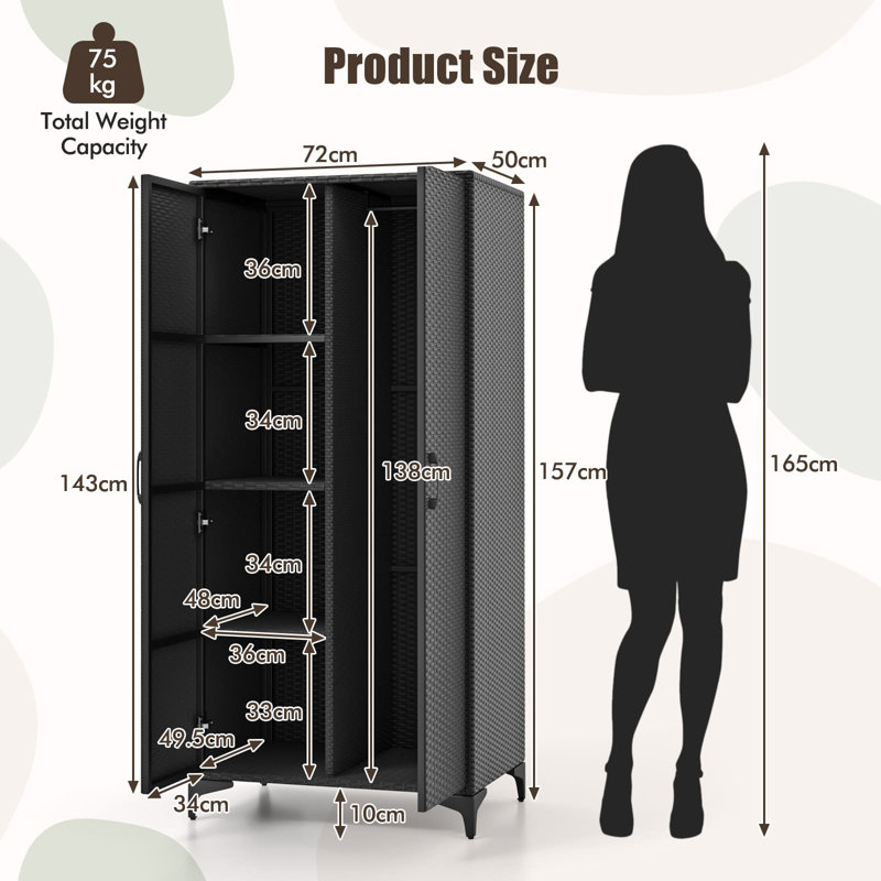 Ovalle Wicker Wardrobe