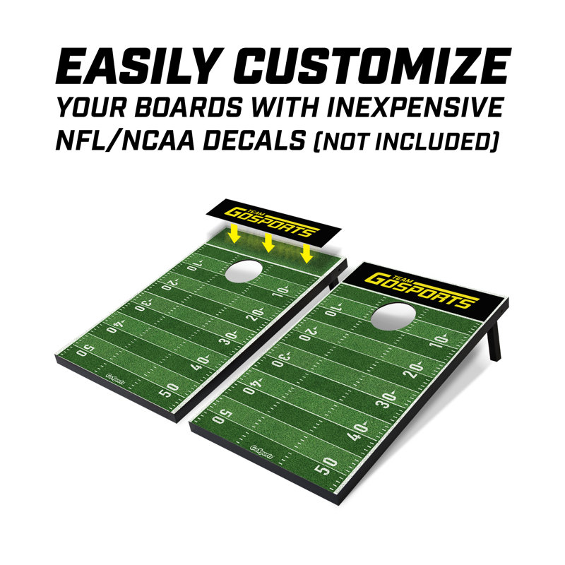 GoSports Football Field Cornhole Set with Bean Bags and Case