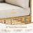 Outdoor Natural Wicker Sofa Boho Patio Sectional Loveseat Furniture Set With Beige Csuhions For Patio
