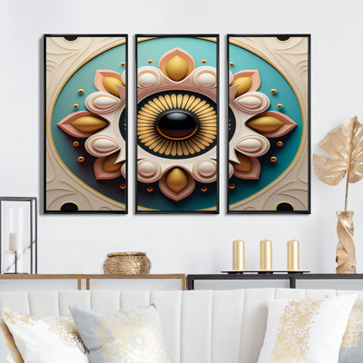 «Abstract Blooming Flower», reproduction sur toile 3 pièces