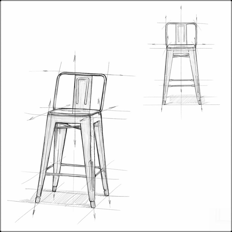 Tabouret de comptoir 24 po (ensemble de 2), Gris clair, 2
