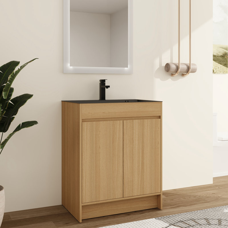 Meuble-lavabo simple 28 po avec comptoir en acier inoxydable