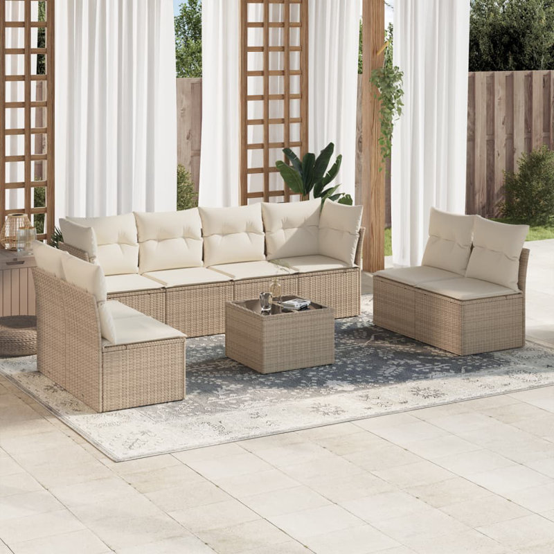 Ensemble de canapé de jardin, Sans objet, Beige