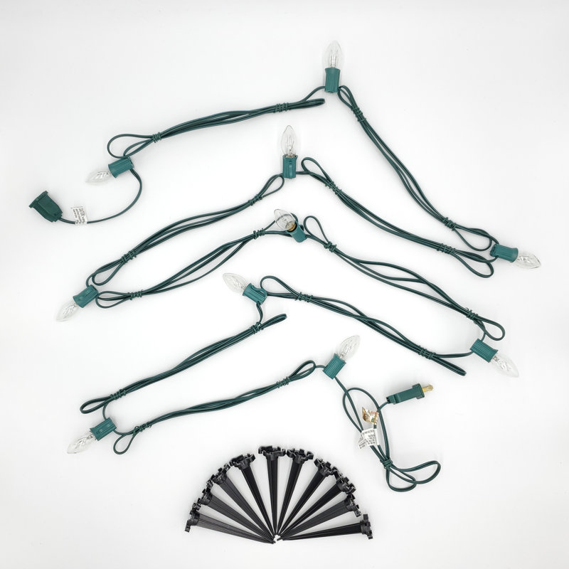 Electric Pathway Lights with 10 Bulbs, Clear