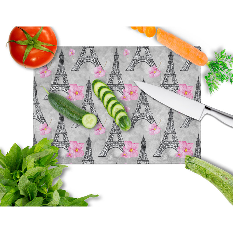 Planche à découper en verre trempé floral caroline