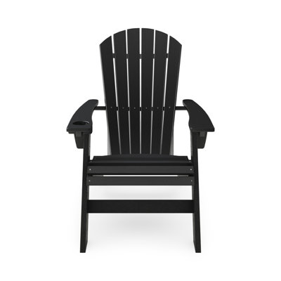 Black Adirondack Chair – Sturdy HDPE Poly Lumber For Poolside, Patio, And Garden Relaxation