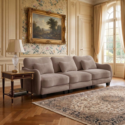 Modern Modular Ergonomic Sofa with Supportive Lumbar Pillow and Cloud Comfort