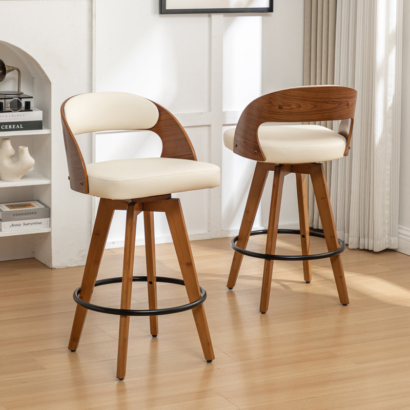 Cayuga Swivel Bar Stool, Beige, Bar Stool (76.2cm Seat Height)