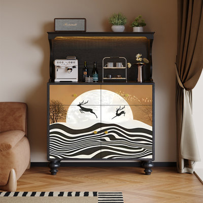 French retro-style solid wood sideboard