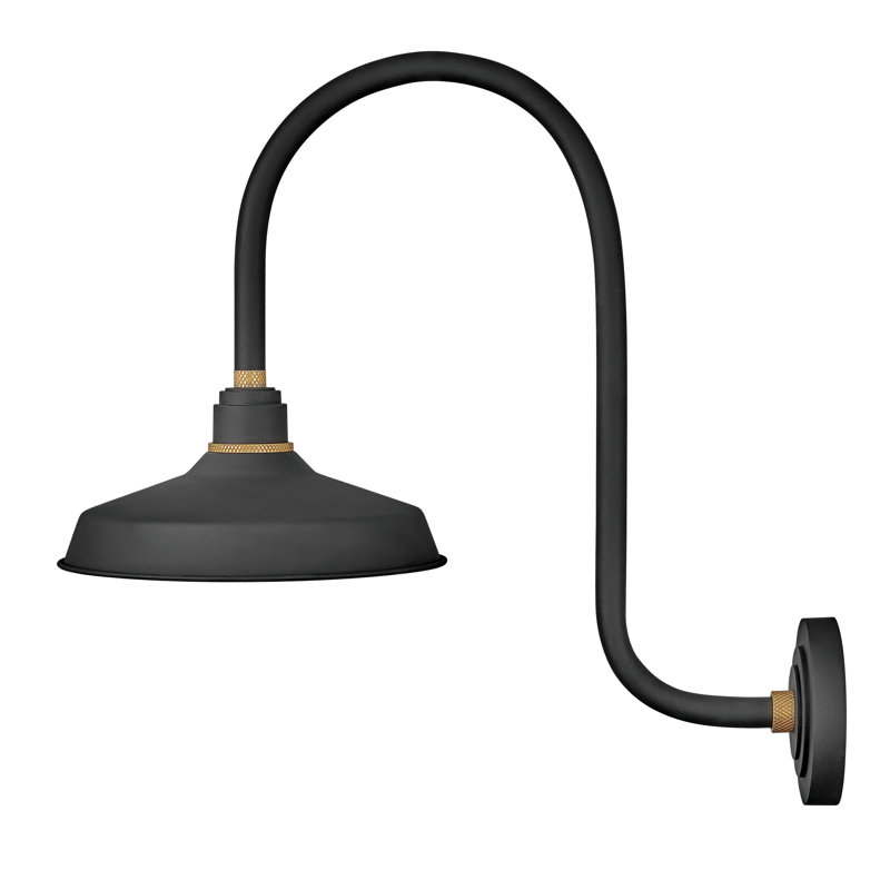 Foundry Wall Mount Outdoor Barn Light, Black, 17" H x 12" W x 20" D