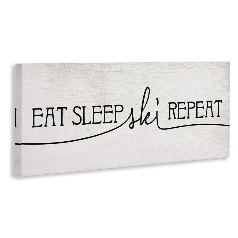 Art mural sur toile tendue Eat Sleep Ski, H 20 po x l 48 po
