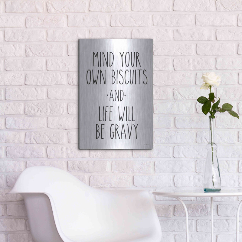 «Biscuits and Gravy» par Lettered & Lined, art mural en métal, H 24 po x l 16 po