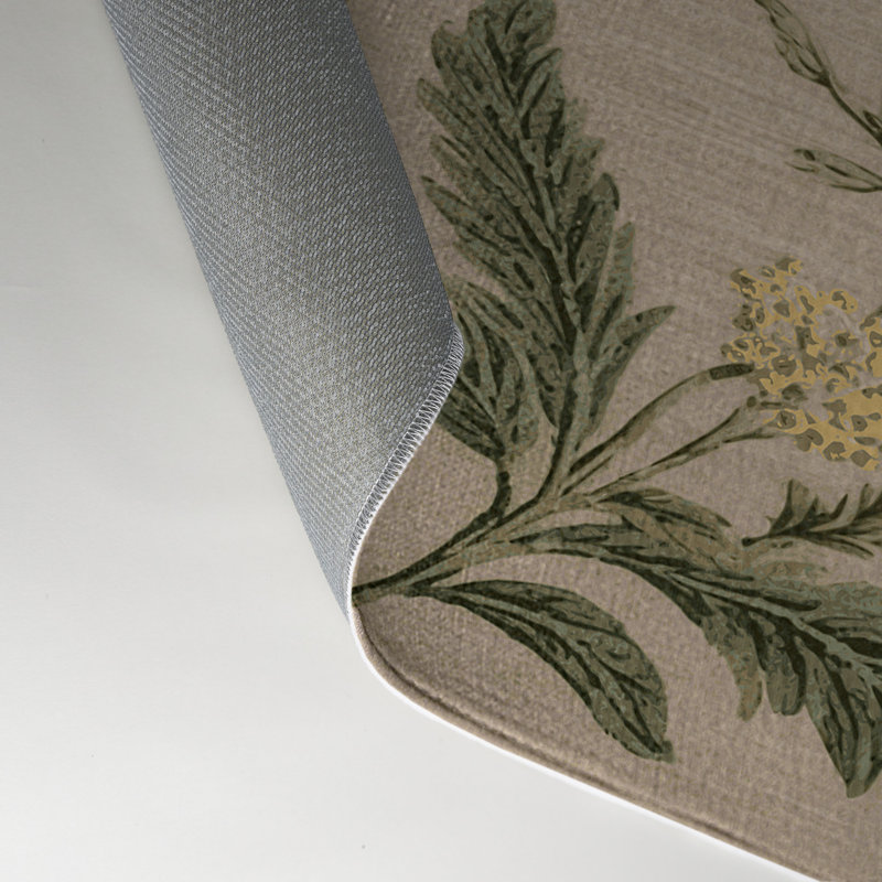 Tapis d'intérieur et d'extérieur gris Botanical, Rectangle 5 pi x 7 pi