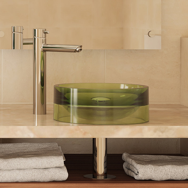 Lavabo de salle de bain à bateau circulaire en plastique incandescense lana, Absinthe