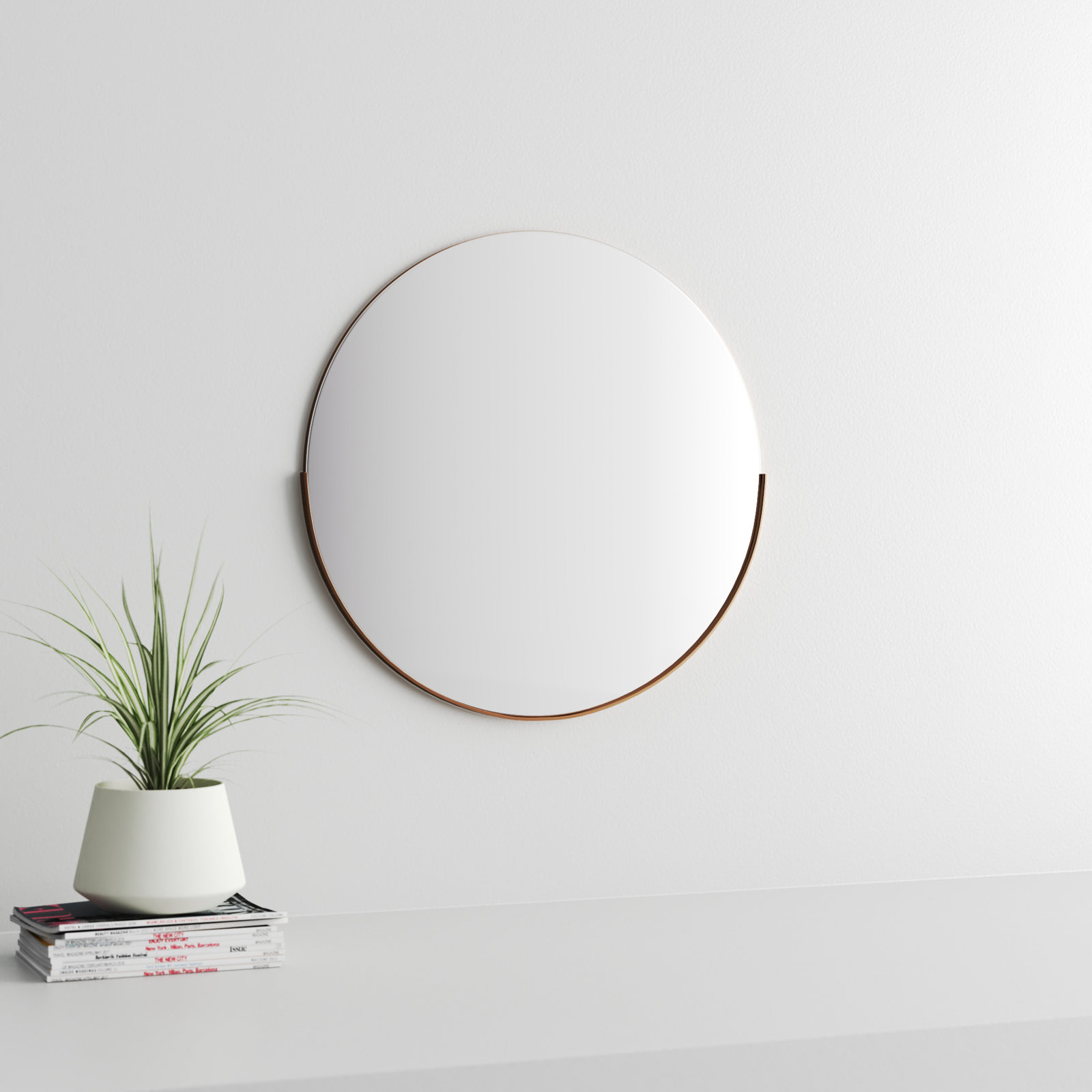 Ames 30" Stainless Steel Mirror, Silver