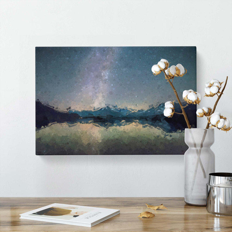 Mountain Star Reflection In Italy In Abstract - Wrapped Canvas Painting, 60cm H x 91cm W x 3cm D