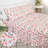 100% Cotton Queen Size Bed Sheets Set with Deep Pockets, Cozy Percale sheets with Elastic Fitted Sheet 4 Piece Bedding and Pillowcase set, Blush Floral-1341802312-1243730850