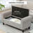 50" Gray Bench With Storage. Velvet Upholstery, Rolled Arms. Wood Legs. Hidden Compartment. Comfortable For Bedroom And Living Room. Assembly Required. 264 Lbs Max Storage Arms, Bedroom, Room,