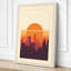 Cityscape at Sunset Retro - Wrapped Canvas-317389072-317389079