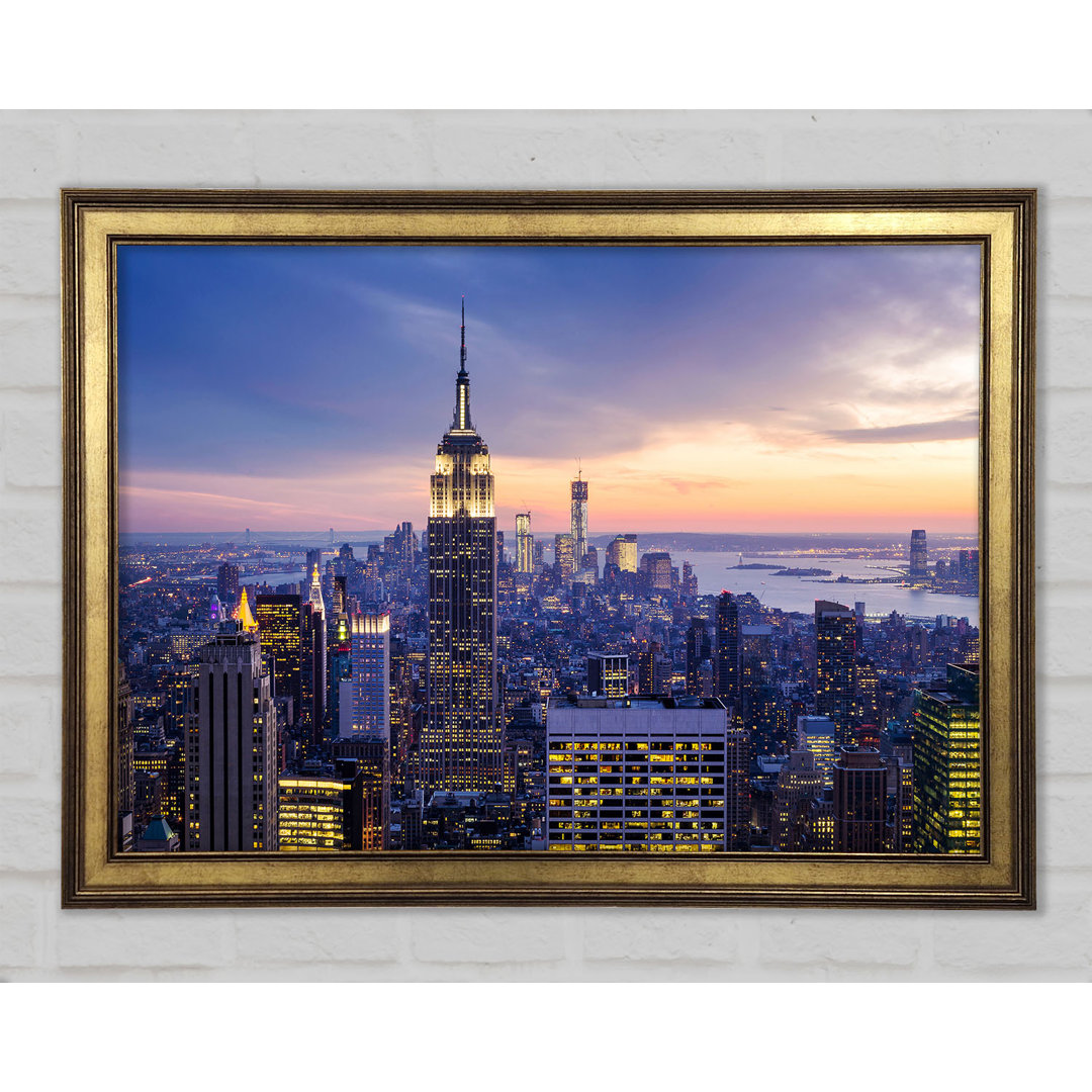 Twinkling Lights Of The Big Apple - Einzelne Bilderrahmen Kunstdrucke