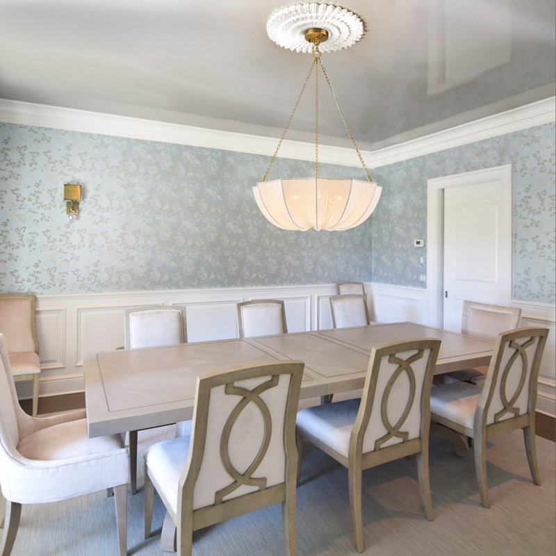 6 - Light Dimmable Bowl Chandelier, Gold
