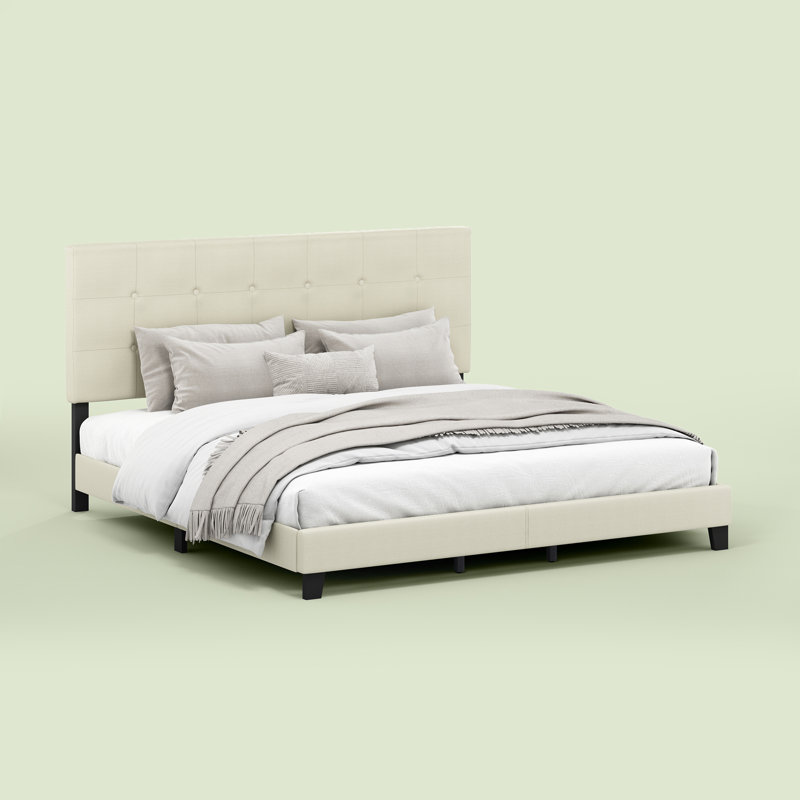 Magin Upholstered Platform Bed, King, Linen