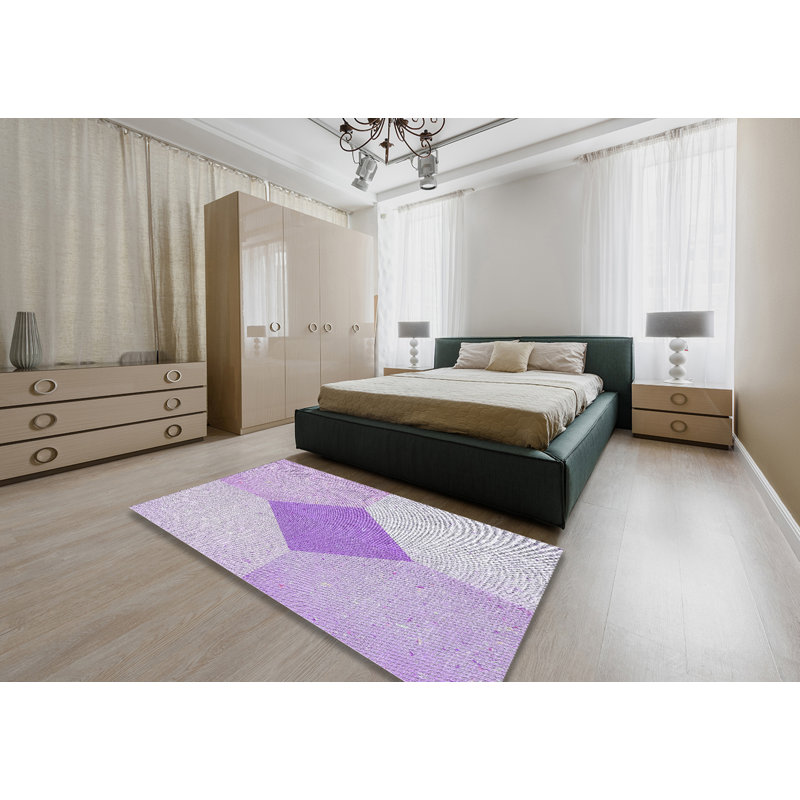 Tapis mauve à métier motorisée, Rectangle 4 pi x 6 pi