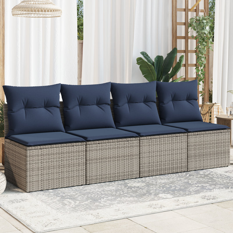 Canapé de jardin avec coussin vidaXL 227 x 62 x 69 cm