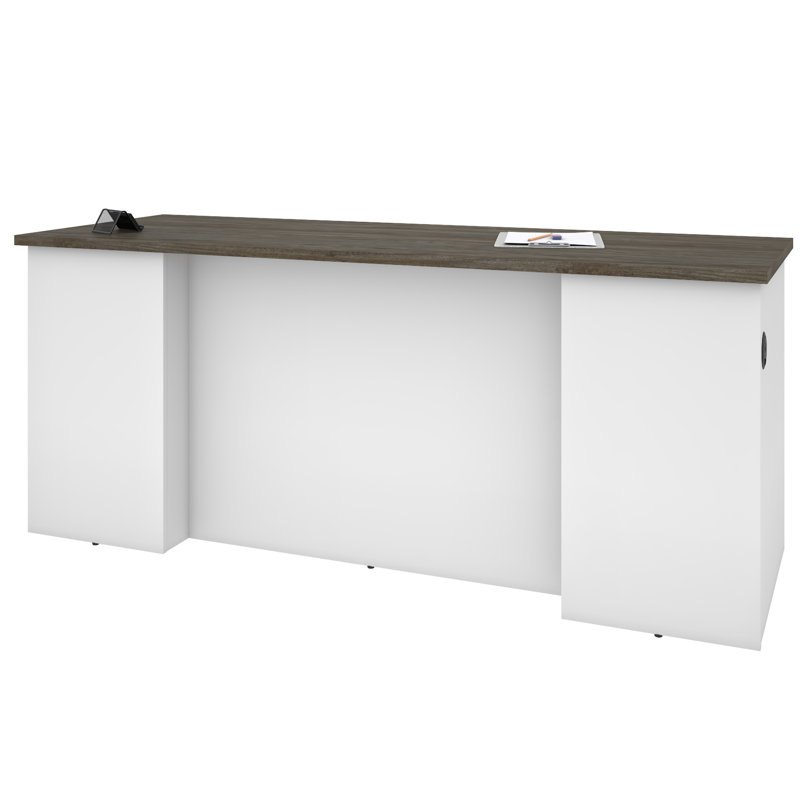 Coquille de bureau Ocke Peebles, Noyer gris / blanc