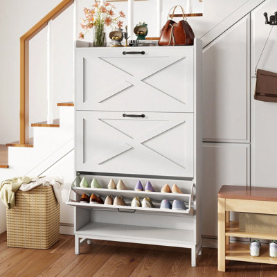 24 Pair Shoe Storage Cabinet