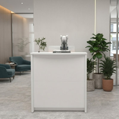 Neyzer Rectangle Synthetic Laminate Reception Desk