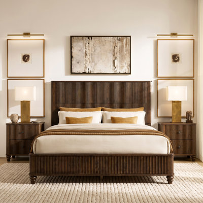 Ensemble de chambre à coucher, comprenant un lit et 2 tables de chevet
