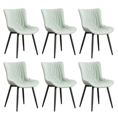 Chaises de salle à manger rembourrées en similicuir