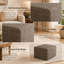 Tabouret bas rembourré en velours côtelé Camel-134392183