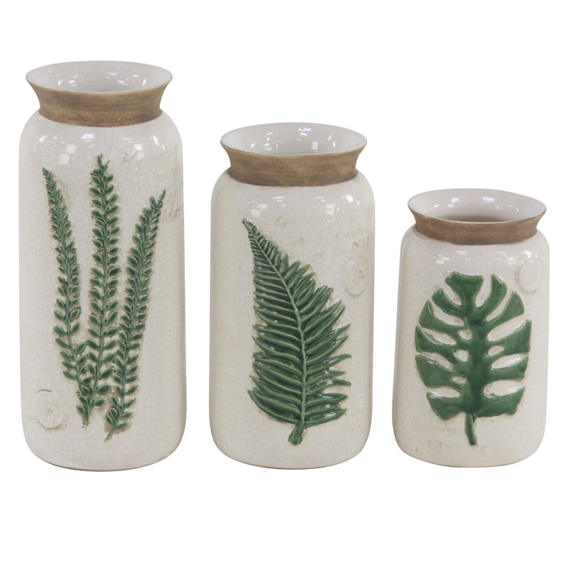 Ensemble de 3 vases de table en grès cylindrique moderne Mexborough