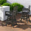 Tabourets de bar gris ardoise durables, construction en Hdpe, échelle moderne, parfait pour les terrasses au bord de la piscine