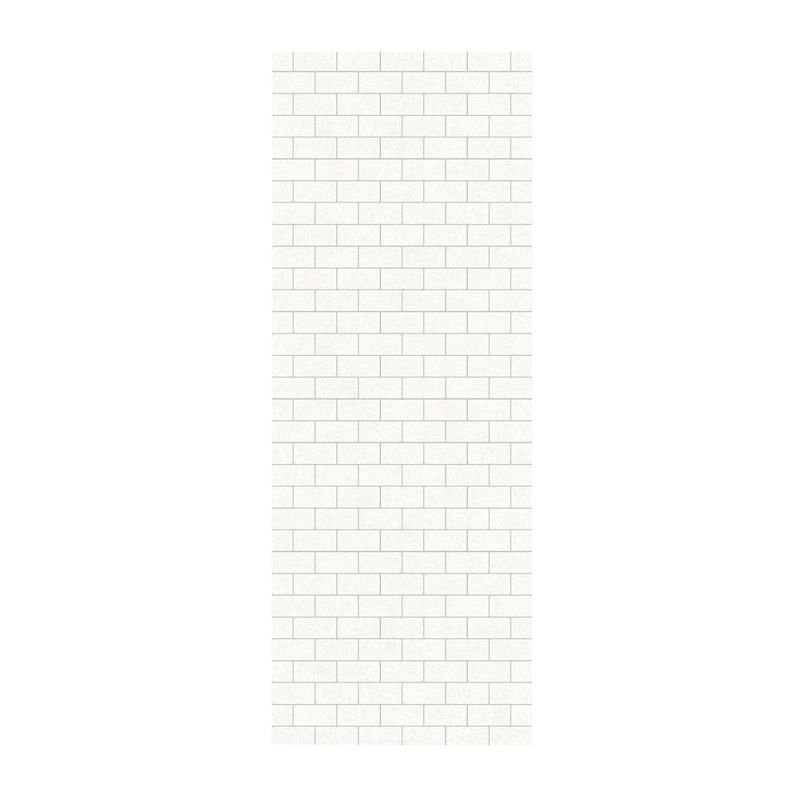 Solid Surface Three Panel Shower Wall, Tahiti White,  96" H x 36" W x 0.25" D