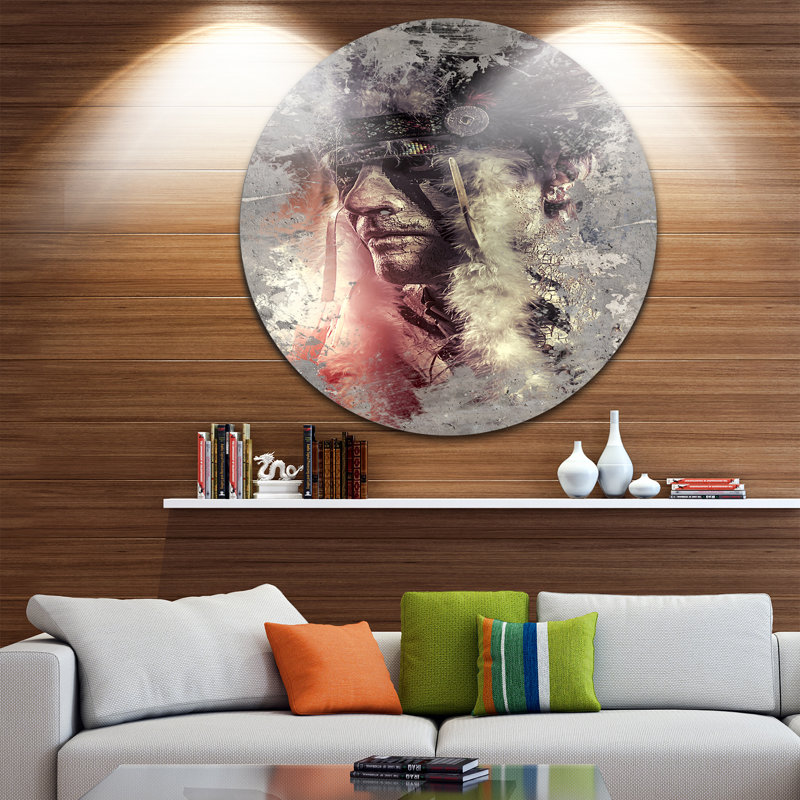«Native American Indian Warrior», impression, H 38 po x l 38 po x P 1 po, Toile tendue avec châssis