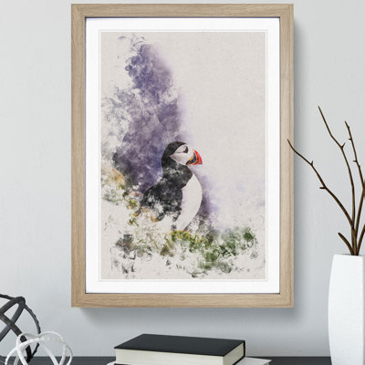 Atlantic Puffin Birds Vol.7 Watercolour - Picture Frame Graphic Art