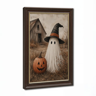 Art mural blanc sur toile Halloween