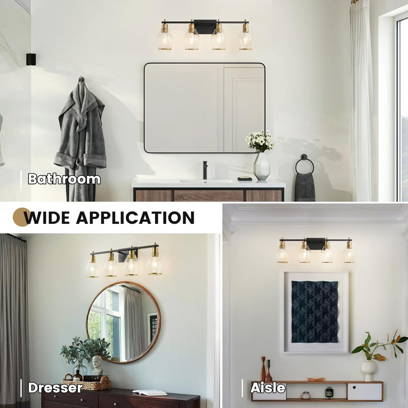 Milbourn 4 - Light Dimmable Vanity Light, Matte Black