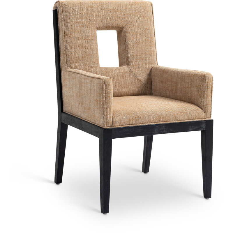 Fauteuil de salle à manger Flore, Cognac, Noir