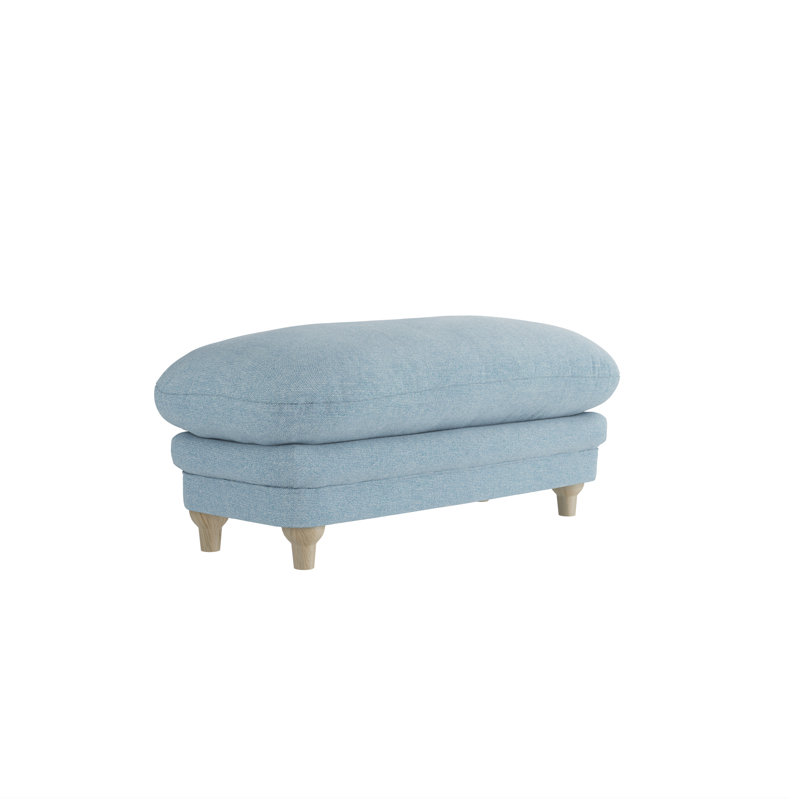 Norborne 113.5cm Wide Rectangle Solid Colour Footstool, Duck Egg Blue