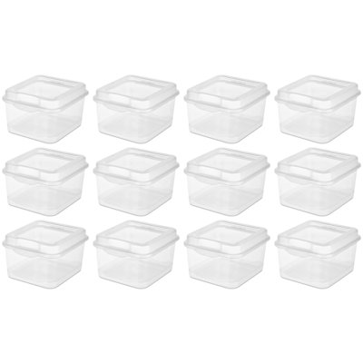 Sterilite Plastic Stacking FlipTop Latching Storage Box Container