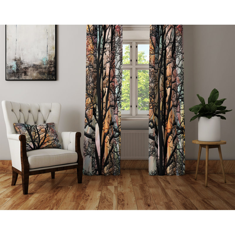 Semi Sheer Curtain Panel Pair, 20" W x 61" H