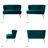 Euclid 47" Velvet 2-Seat Armless Loveseat-891959009