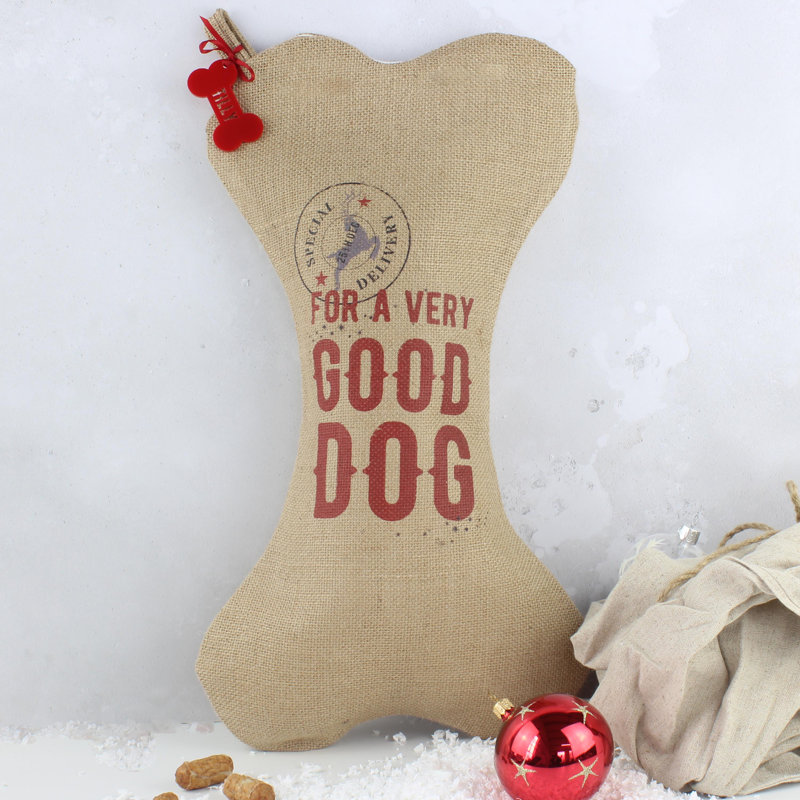 Hollis Personalised Dog Christmas Stocking, Yes