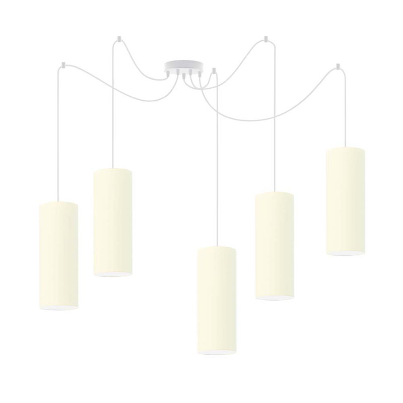 Carsten 5 - Light Cluster Pendant, White, Ecru