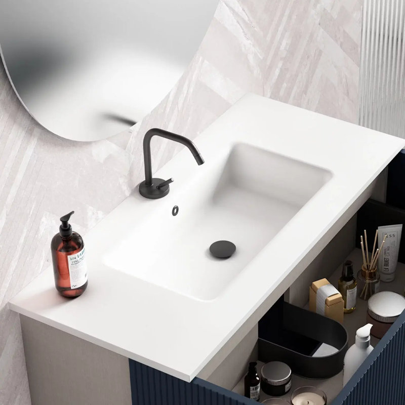 28 comptoir de meuble-lavabo simple avec trous de robinet